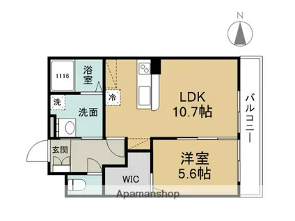 BLISS高松(1LDK/5階)の間取り写真