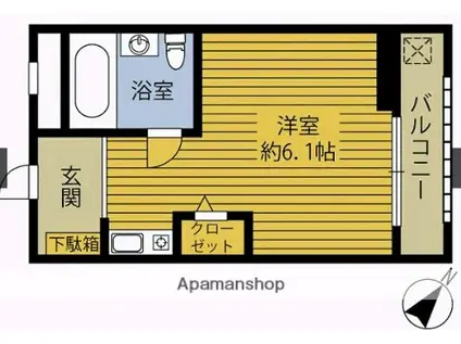 プロスペリタ金池(ワンルーム/4階)の間取り写真