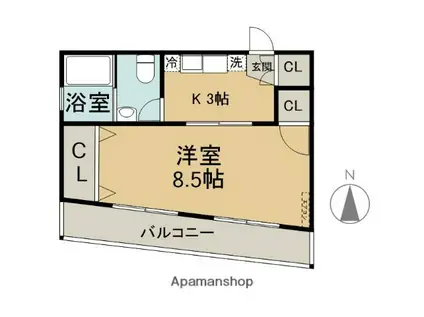 東海ビル(1K/5階)の間取り写真