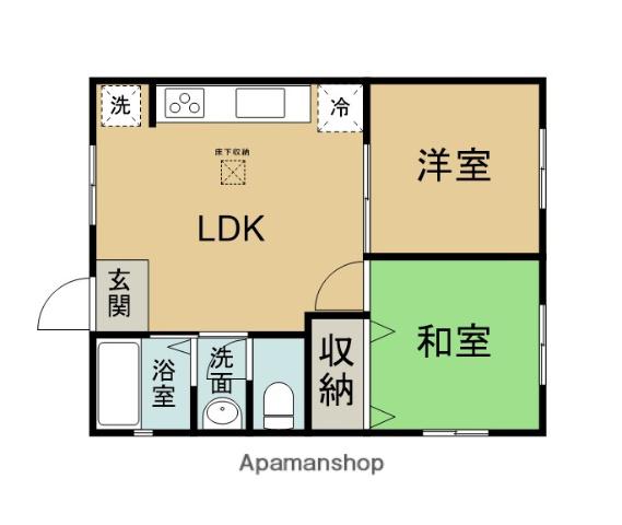 是永アパート(2LDK/1階)の間取り写真