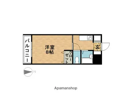 カステーロ・ヴェルデ(1K/5階)の間取り写真