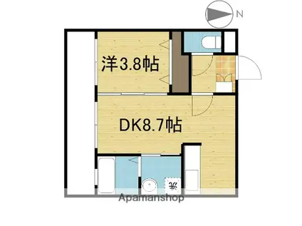 リファレンス中央町(1DK/14階)の間取り写真