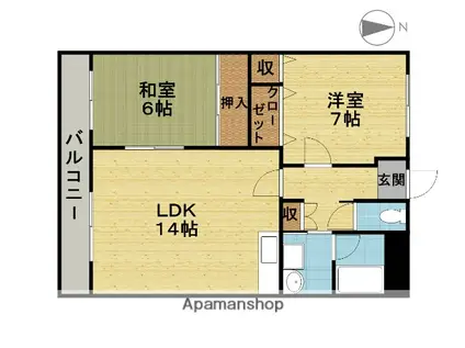 コーポ後藤C(2LDK/3階)の間取り写真