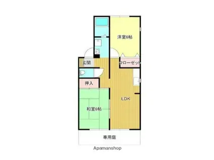 アーバン富岡 A・B・C棟(2LDK/2階)の間取り写真