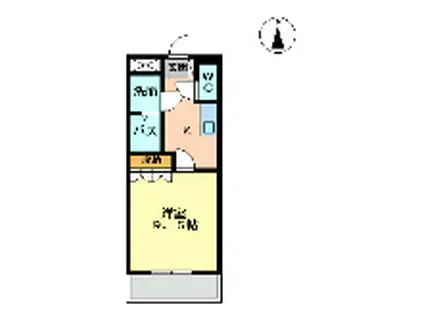 グランディール青崎(1K/2階)の間取り写真