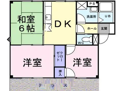 プラドールB(3DK/1階)の間取り写真