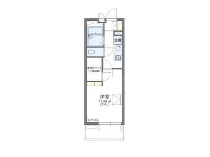 レオパレスビハイントロンチーノ(1K/4階)の間取り写真