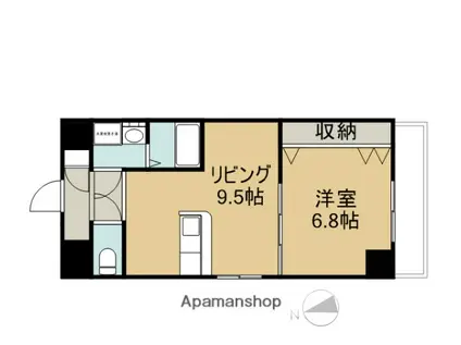 ペパーミント(1LDK/6階)の間取り写真
