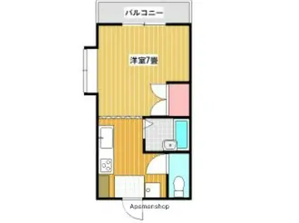 ONE-STAR(1K/2階)の間取り写真