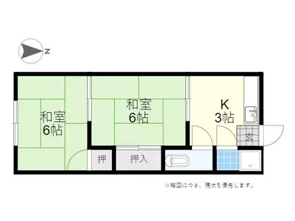 第2板井アパート(2K/1階)の間取り写真