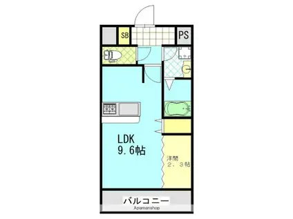 トレステーラ顕徳(1LDK/4階)の間取り写真