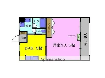 エクセル悦和5(1DK/1階)の間取り写真