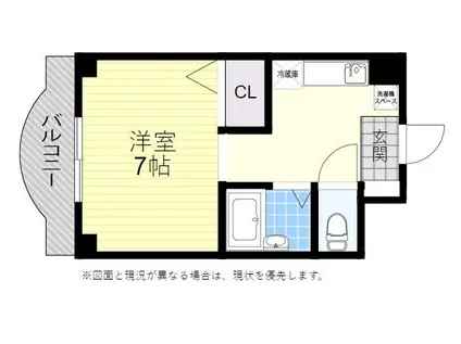 ボン長田(1K/3階)の間取り写真