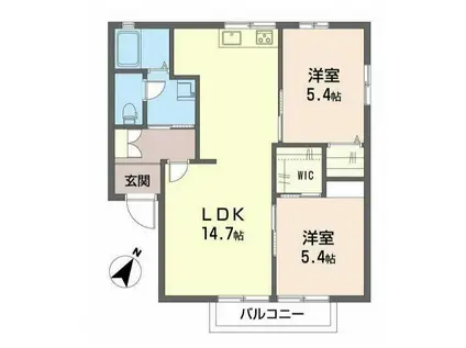 プレステージⅡ(2LDK/2階)の間取り写真