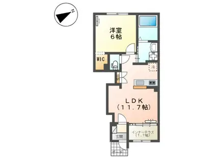 ディオ ポルテ(1LDK/1階)の間取り写真