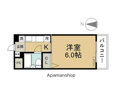第二上野ハイツ(1K/2階)の間取り写真