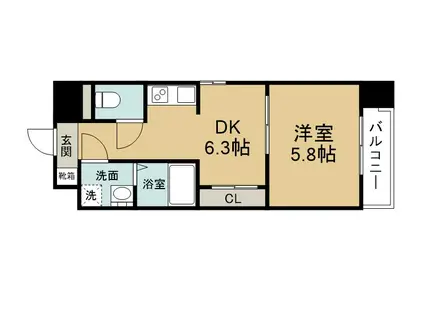 BAMBOOTK(1DK/2階)の間取り写真