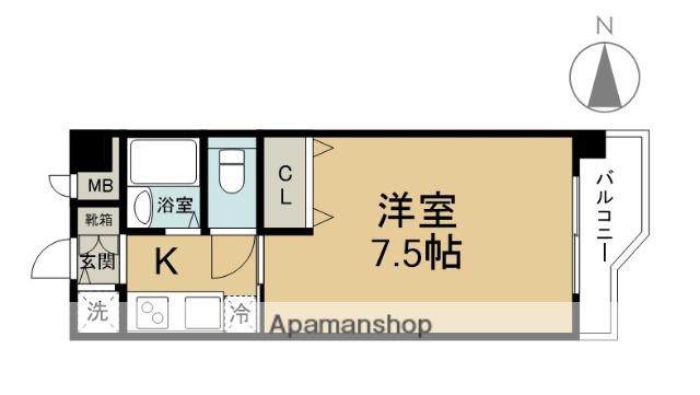 スターブル古国府(1K/3階)の間取り写真