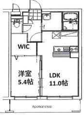 HALELEA照波園(1LDK/3階)の間取り写真