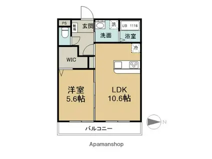 BLISS小池原(1LDK/5階)の間取り写真