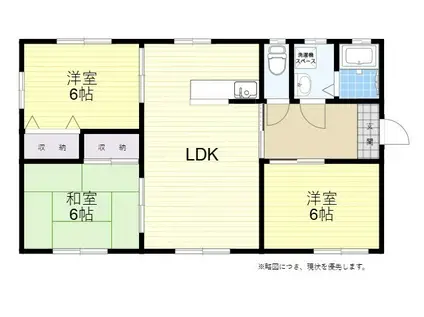 日豊本線 大在駅 徒歩20分 1階建 築22年(3LDK)の間取り写真