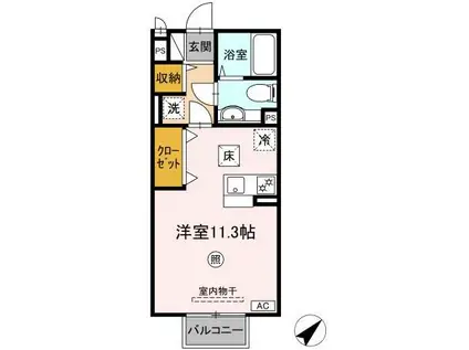 アベニール羽田(ワンルーム/1階)の間取り写真