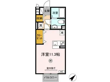 アベニール羽田(ワンルーム/2階)の間取り写真