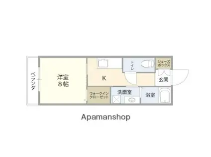 アディー鴛野(1K/2階)の間取り写真