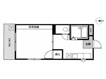 スカイコート大分大在(1K/3階)の間取り写真