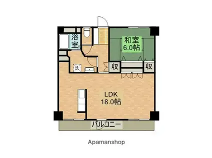 東和ビル(1LDK/1階)の間取り写真