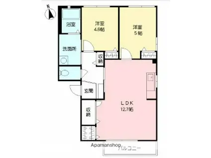 ドルチェ(2LDK/2階)の間取り写真