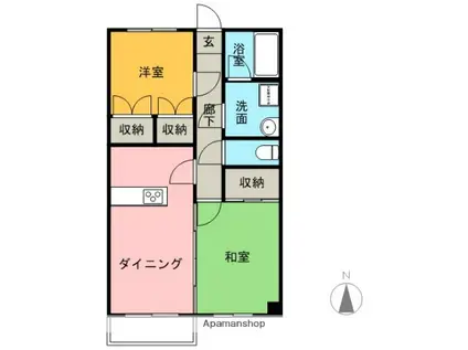 西村コーポレーションⅠ(2DK/2階)の間取り写真