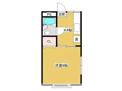 サンハイコーポ(1K/1階)の間取り写真