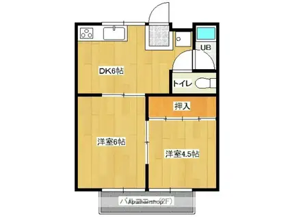 コーポ大王(2DK/2階)の間取り写真