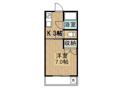祝吉マンション(1K/3階)の間取り写真