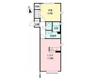 ラ・シエロ(1LDK/1階)の間取り写真