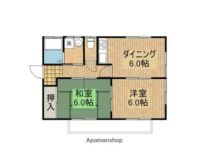 クラーロ(2DK/1階)の間取り写真