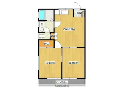 コーポグレース(2LDK/2階)の間取り写真