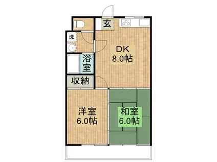 メゾンドサリエ(2DK/1階)の間取り写真