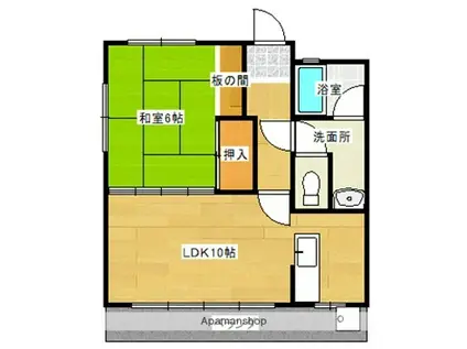 シティハウス(1LDK/2階)の間取り写真