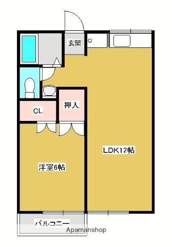セイシェルハイムⅢ(1LDK/1階)の間取り写真