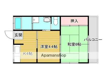 シャープ鷹尾(2K/2階)の間取り写真