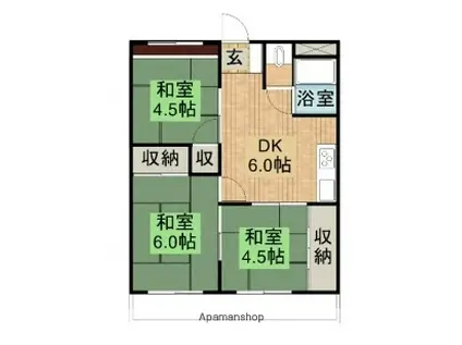 コーポサンパーク(3DK/4階)の間取り写真