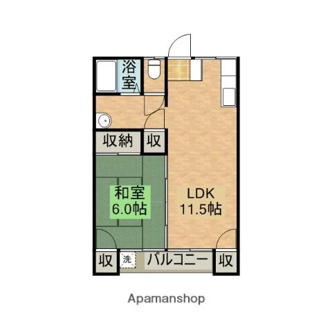 日豊本線 都城駅 バス乗車時間:17分 郡元バス停で下車 徒歩2分 1階建 築57年(1LDK)の間取り写真