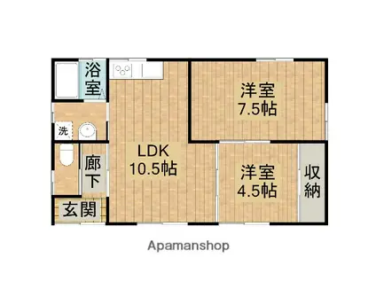 日豊本線 西都城駅 バス乗車時間:20分 高見堂バス停で下車 徒歩3分 1階建 築26年(2LDK)の間取り写真