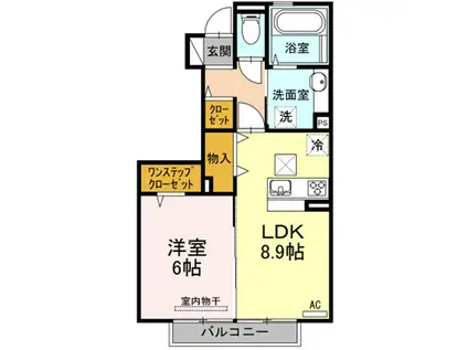 ラ・ヴェスタ(1LDK/1階)の間取り写真