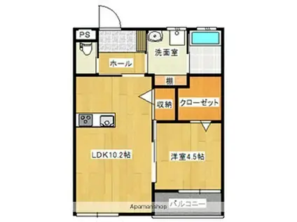 CARINO NAO(1LDK/2階)の間取り写真