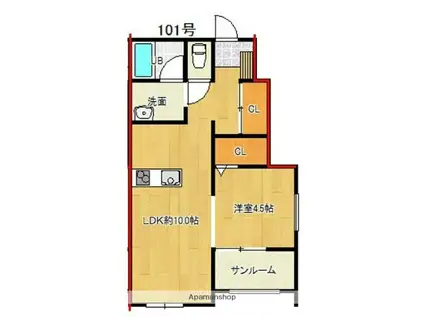 SIPULIA・B・C(1LDK/1階)の間取り写真