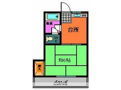 コーポ泉(1K/2階)の間取り写真