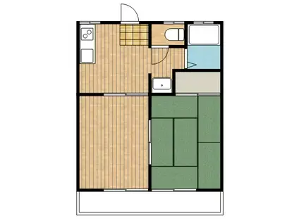 コーポ95(2DK/2階)の間取り写真